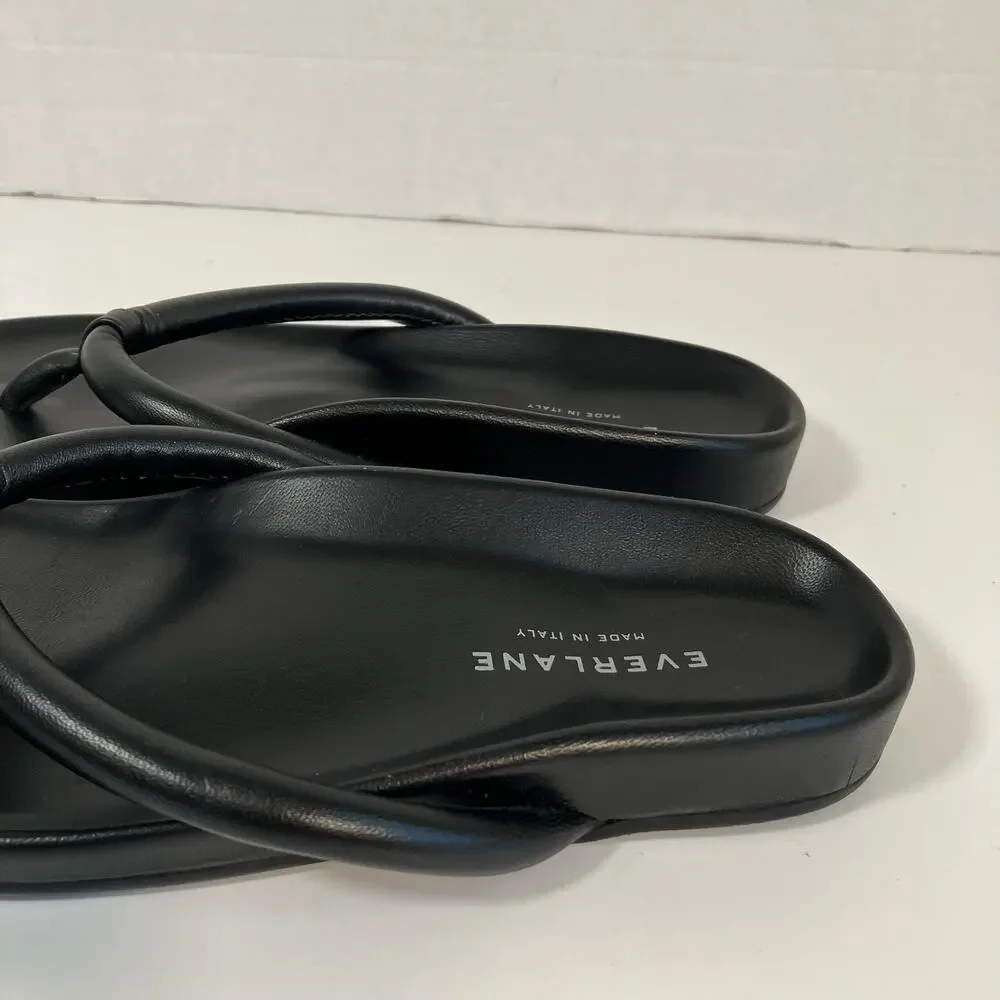 Everlane The Form Thong Sandals Black Italian Nappa Leather Womens Sz 6 NWOT - Picture 4 of 15